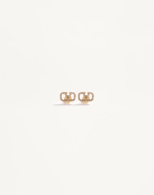 Vロゴ シグネチャー メタル X スワロフスキー®クリスタル ピアス for