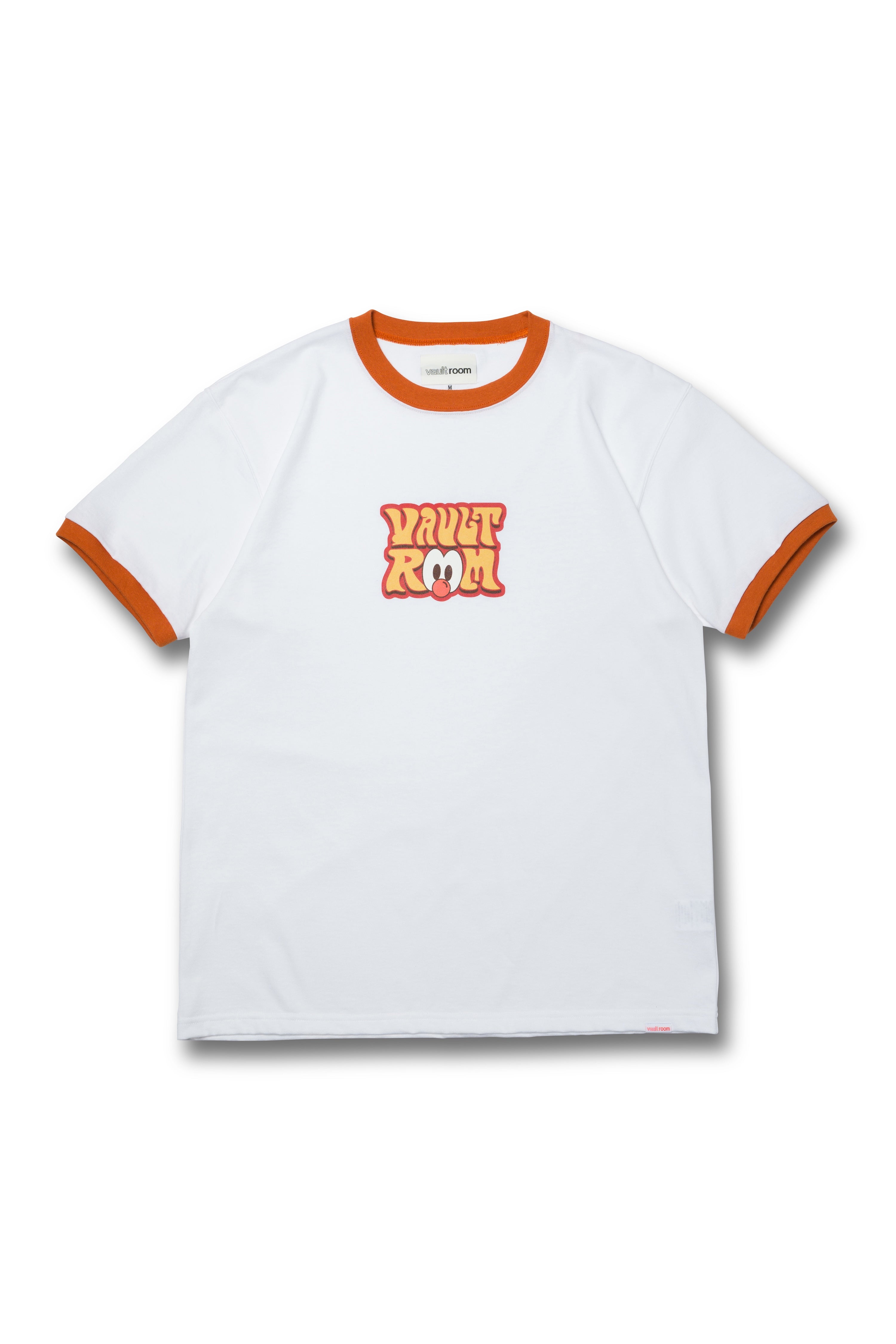 70's LOGO TRIM TEE / WHT×ORG – VAULTROOM