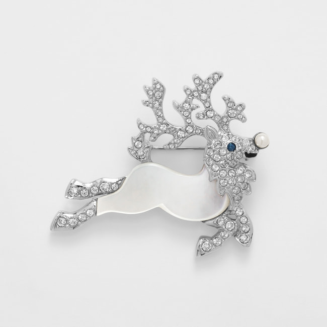 VBMV4787__MP 白蝶貝 トナカイ ブローチ｜ブローチ｜ヴァンドーム