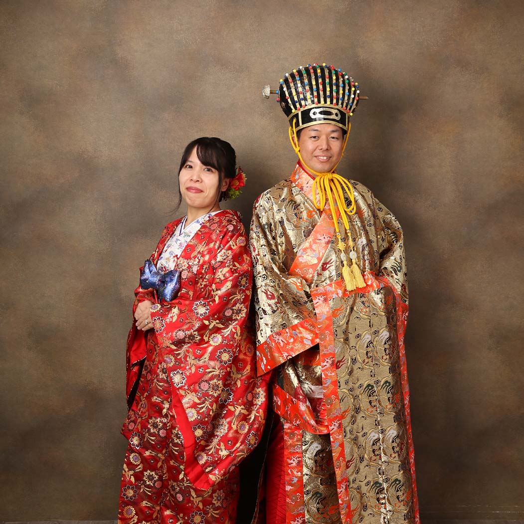 琉球衣装 紅型 打掛