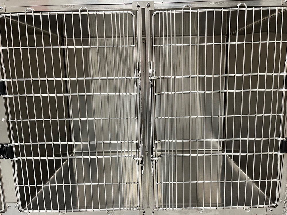 Shor-Line Double-Door (DD) Stainless Steel Veterinary Cage | VEEN