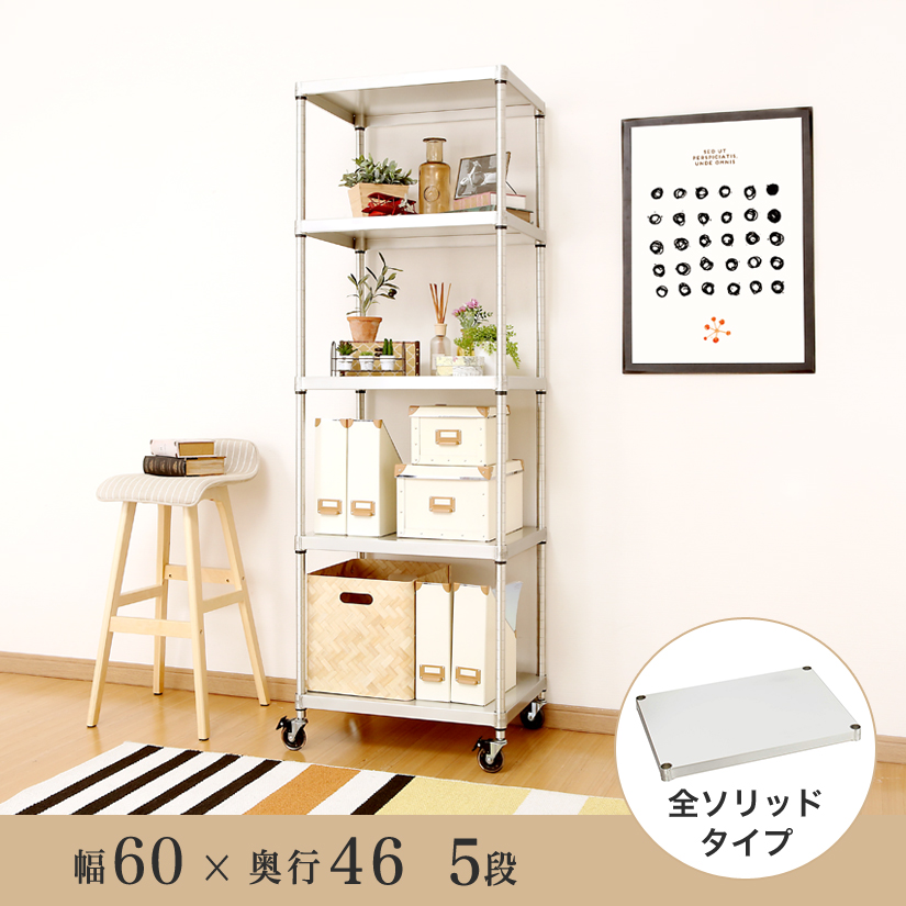 25mm]ルミナス プレミアムライン ソリッドシェルフラック 5段 幅60 幅