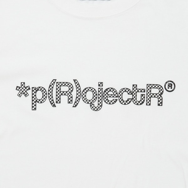 p(R)ojectR® Rhinestone Logo LS Tee 白XL Logo Block Check LS Tee