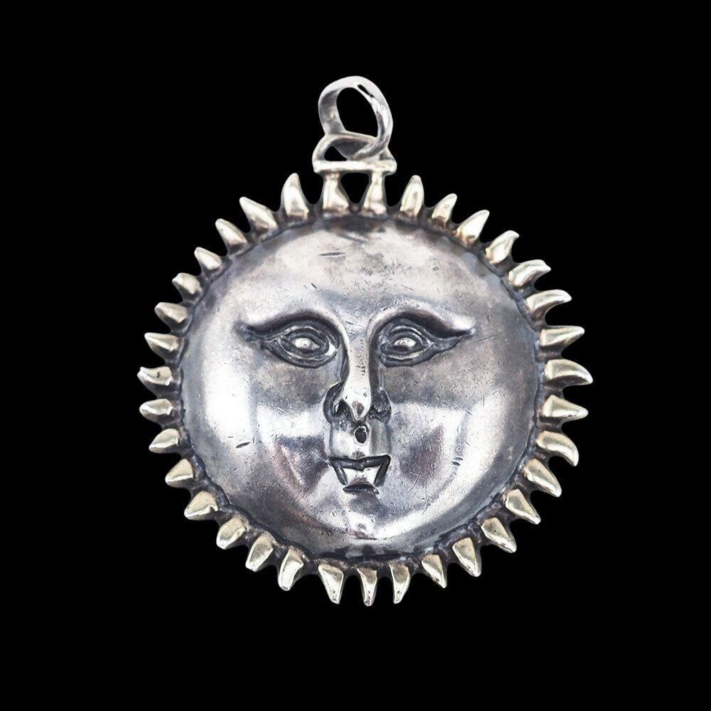 Sergio Bustamante Sterling Silver Sun Pendant – Vintage Jewelry Girl
