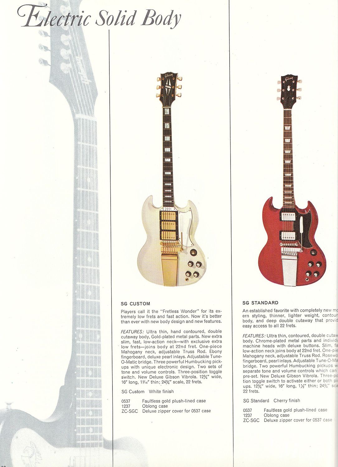 稀少なSG用Zipカバー - 1966年のギブソン・カタログ | Vintage Maniacs