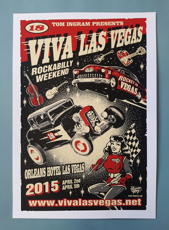 Viva Las Vegas Silkscreen Poster 18 – Vince Ray