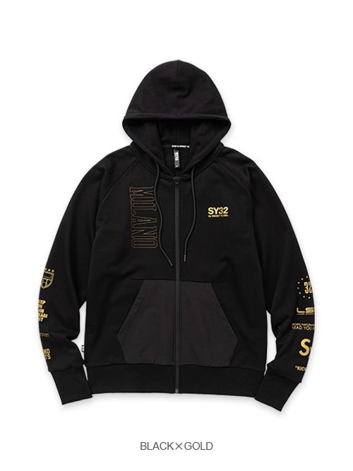 SY32 by SWEET YEARS - TEXTURE MIX ZIP HOODIE | ジップアップ