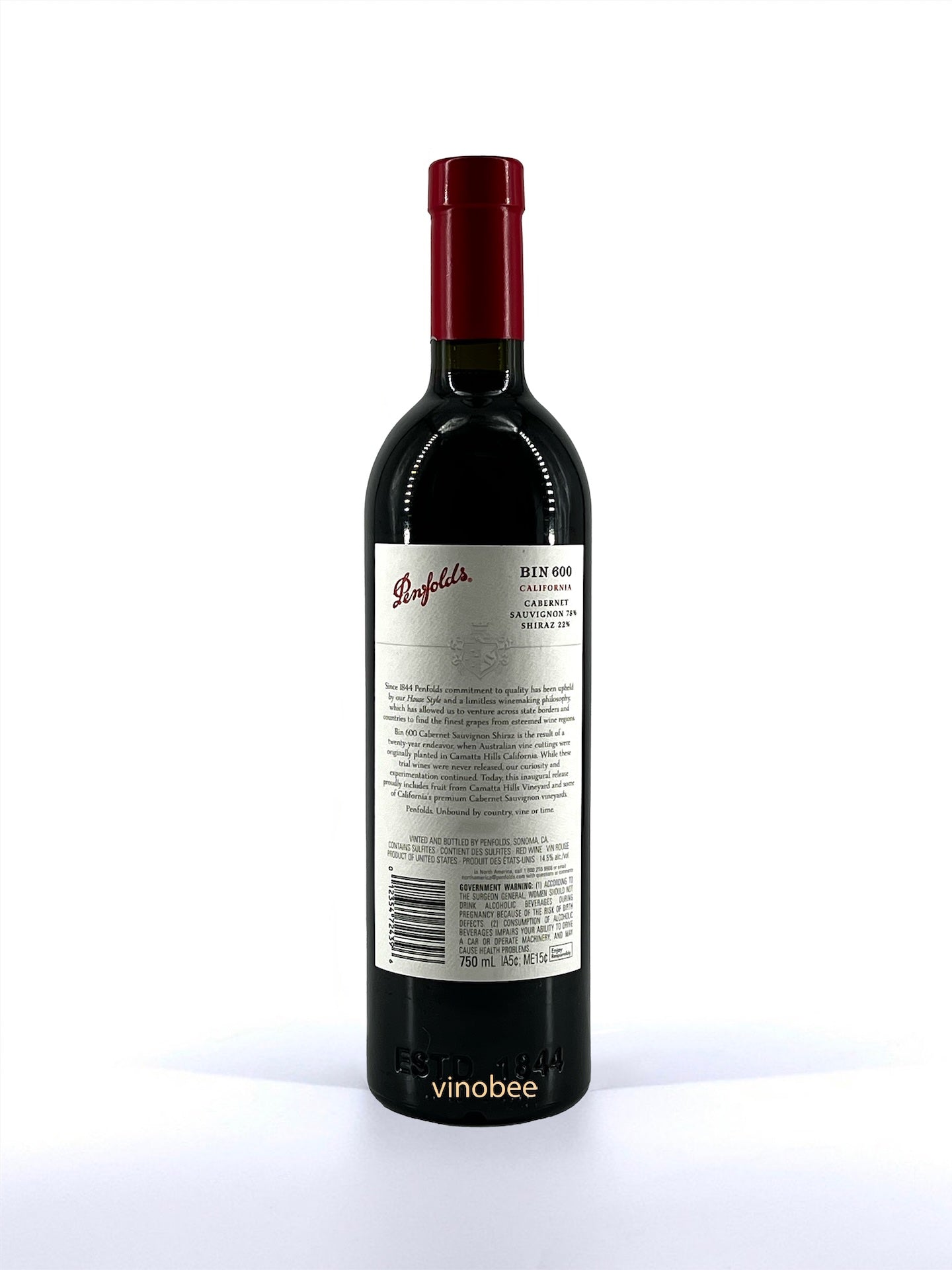 Penfolds Bin 600 California Cabernet Shiraz 2018 750ml – VinoBee