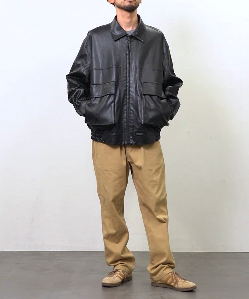 FREAK'S STORE/リラックスフィット フェイクレザー ジップアップ