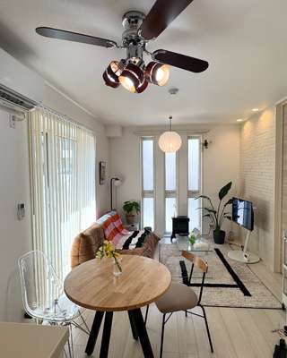 LEDシーリングファンライト（4灯：ブラウン/ホワイト×ナチュラル）4枚