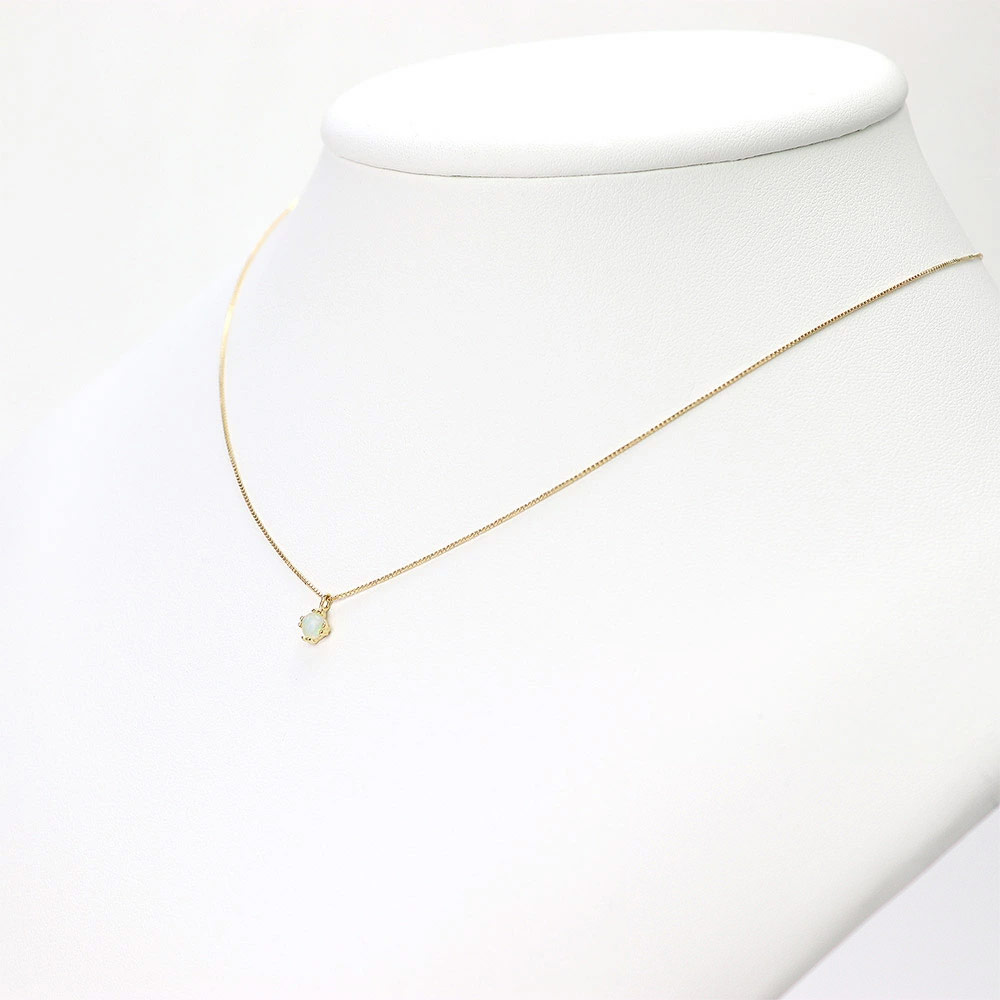10月誕生石のアクセサリー K18YG オパール ネックレス 10月誕生石 18金