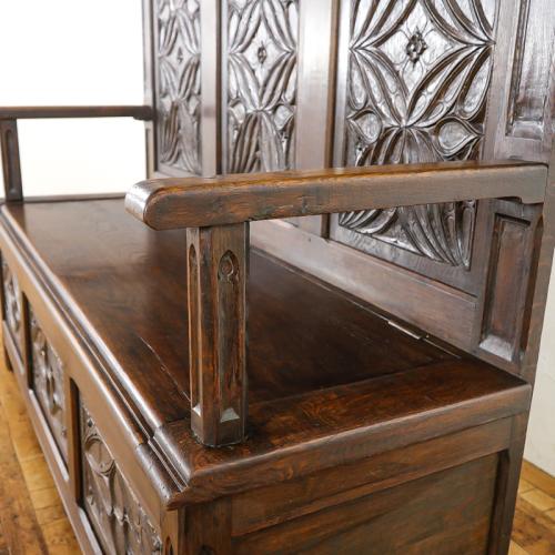 フレンチアンティーク ベンチ 長椅子 オーク材 v_64342 | アンティーク