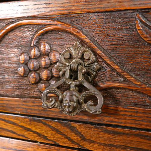 イギリスアンティーク コートカップボード 収納棚 オーク材 v_57783