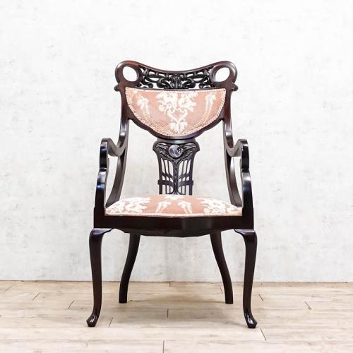 イギリスアンティーク アームチェア 肘掛け椅子 マホガニー材 v_54772c