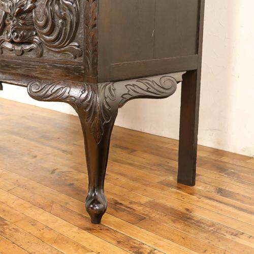 イギリスアンティーク カップボード 食器棚 飾り棚 オーク材 v_59055