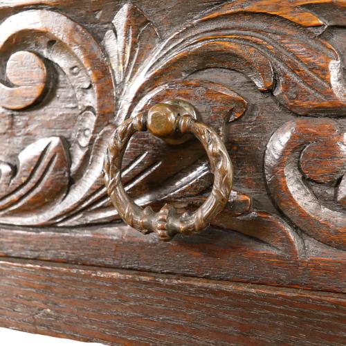 イギリスアンティーク サイドテーブル 机 オーク材 v_59112