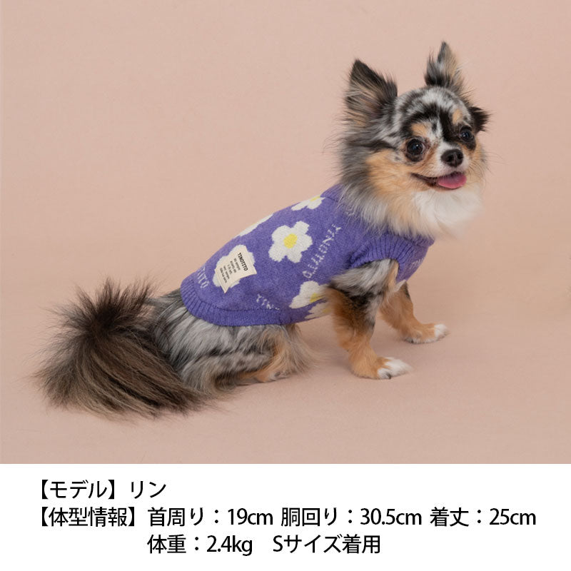 花柄レトロレイヤードニット XS/S/M/L/XL/XXL TINOTITO -ティノ
