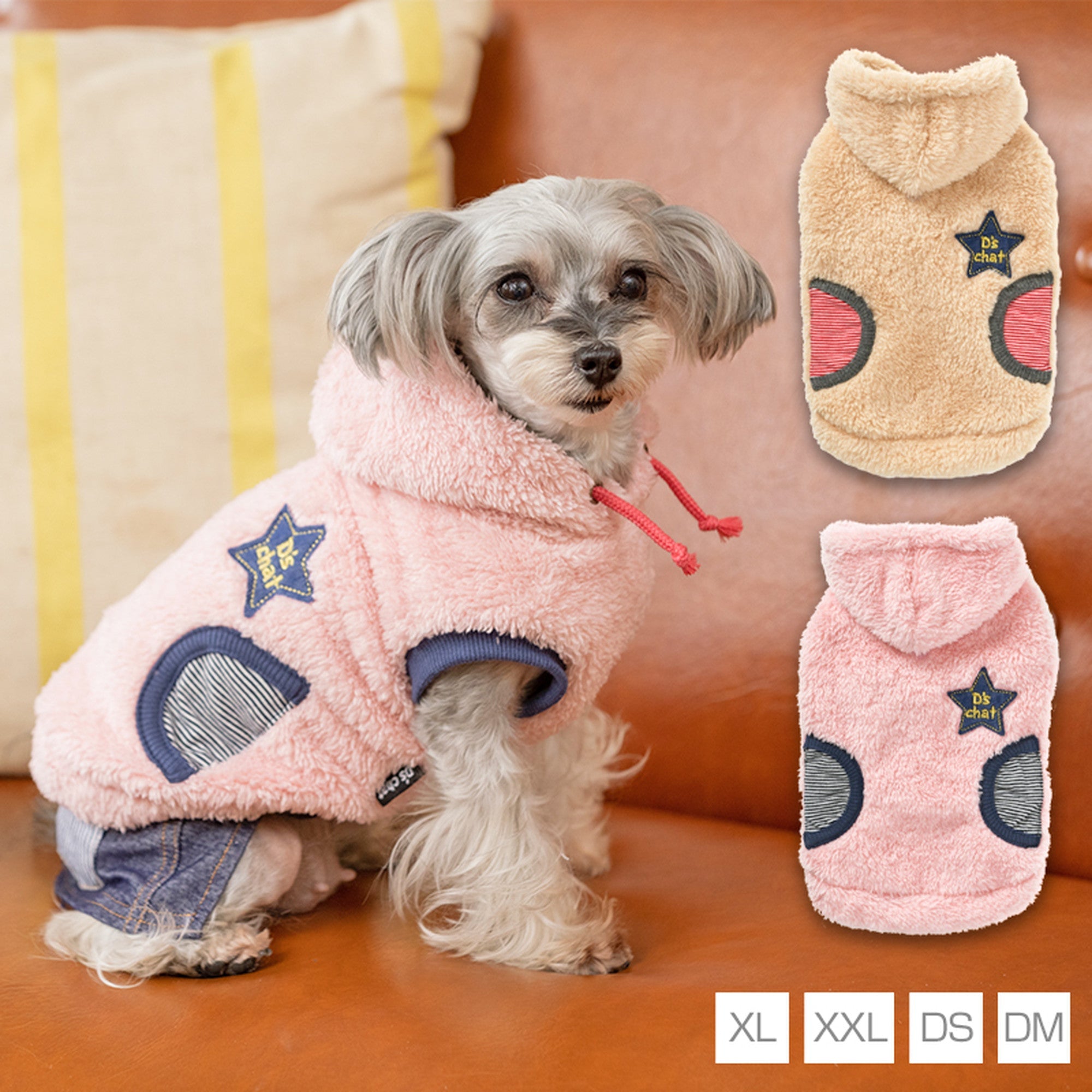 ポケットボーダーパーカ XL/XXL/DS/DM D's Chat-ディーズチャット- 犬