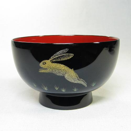 蔵出/輪嶋塗師匠千舟作/天然木堅塗沈金志のぶ模様朱塗吸物