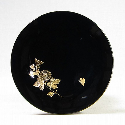 新品未使用 輪島塗 沈金 沈銀 漆器 皿 菓子皿 和皿 和柄 共箱 説明書