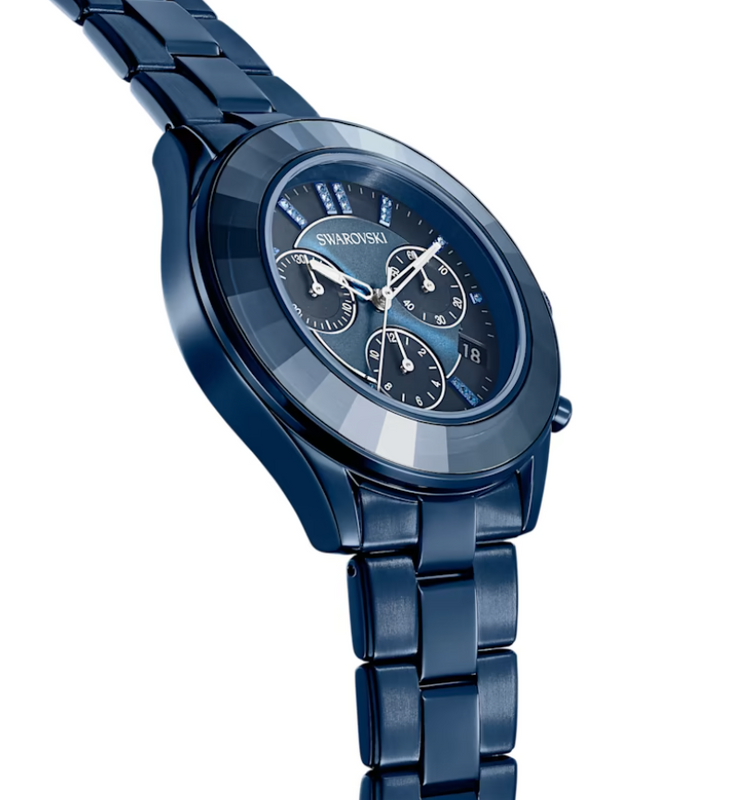 Swarovski Octea Lux Sport Chronograph Blue Dial Blue Steel Strap