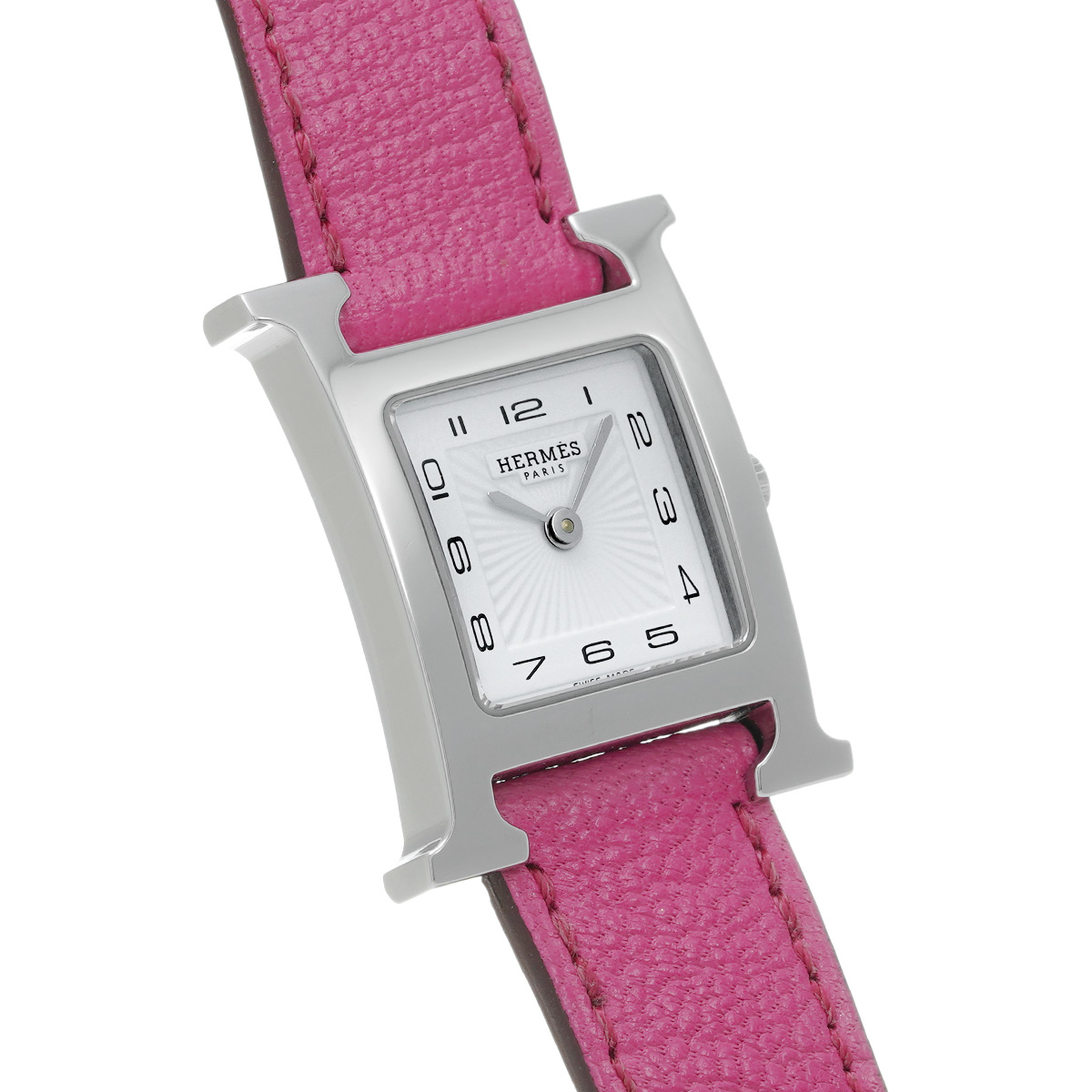 限定品】HERMES エルメス 時計 Hウォッチ ピンクベルト エルメス H