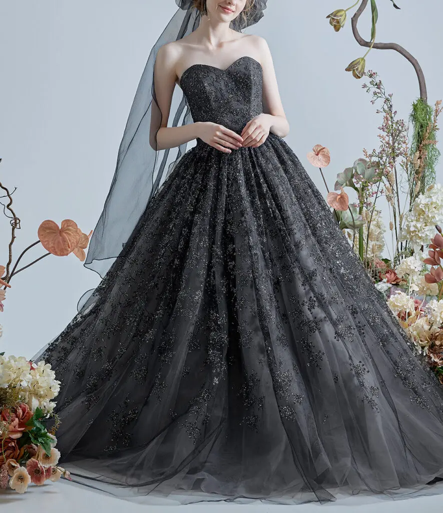 ルルフェリーチェブラックカラードレス【LU-0157】7号〜15号-360度