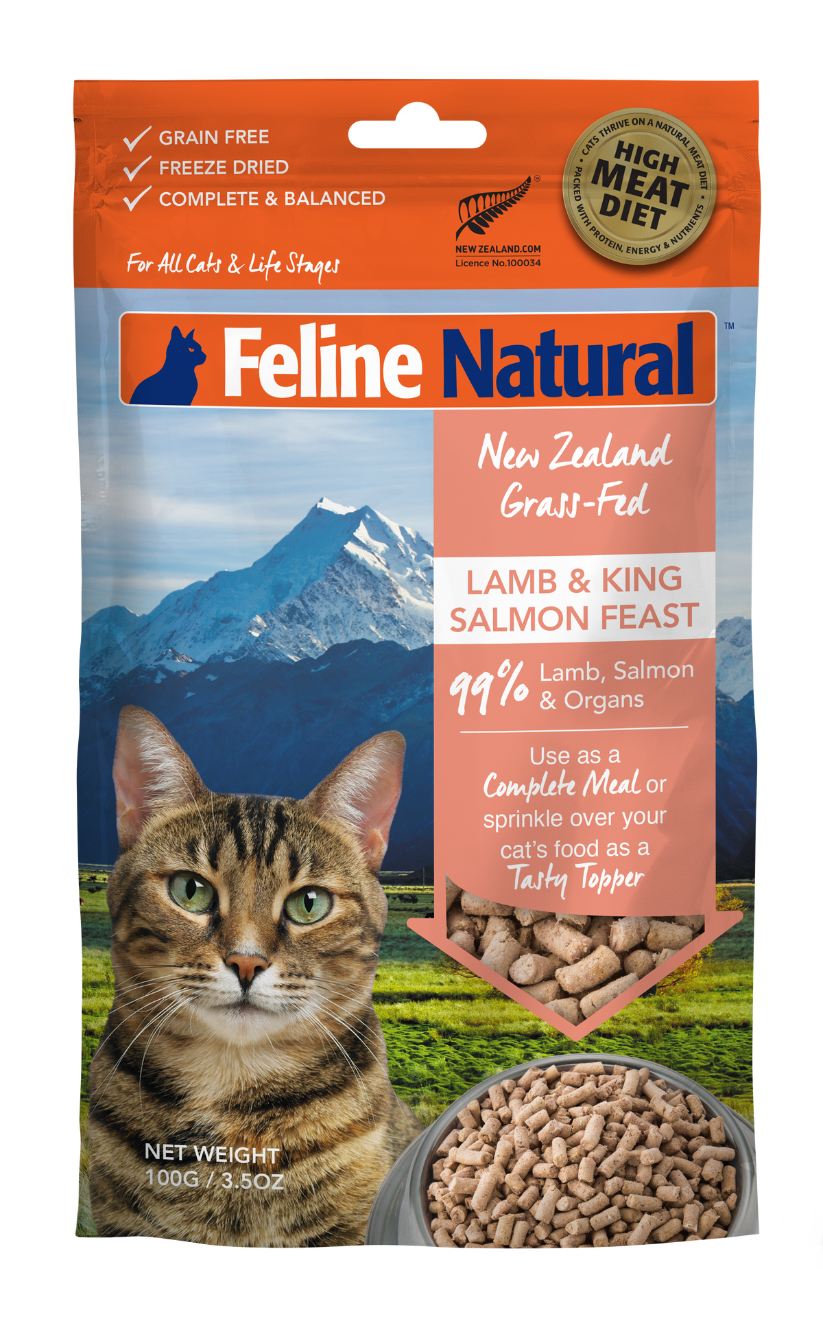 Feline Natural Cat Freeze Dried Food Lamb & Salmon On Sale At NJ