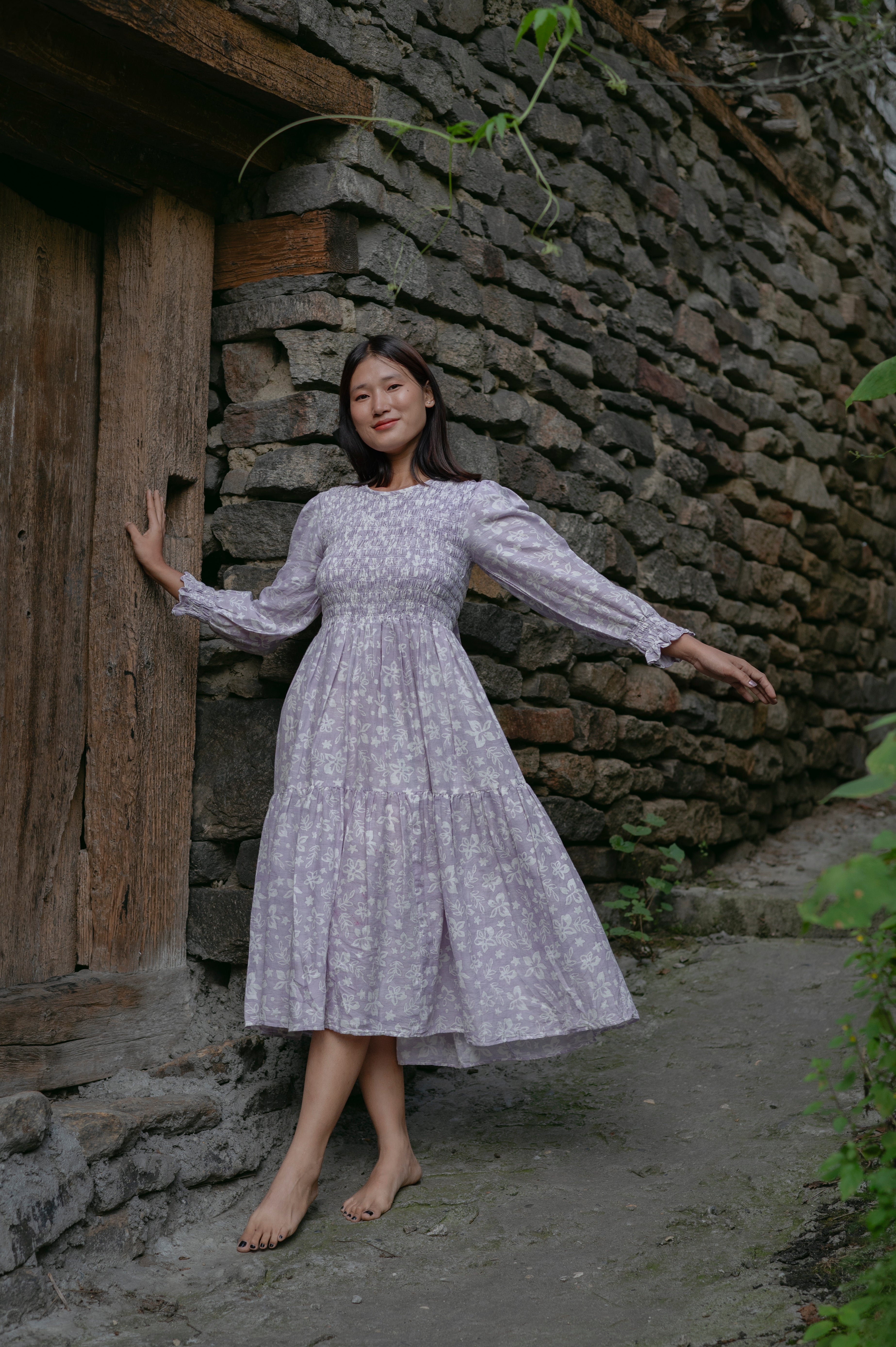 Shadowbloom Midi Length Dress (Lilac) – What A Lily