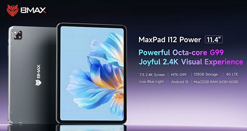 BMAX I12 Power、11.4インチ アスペクト比 7:5、Helio G99搭載の