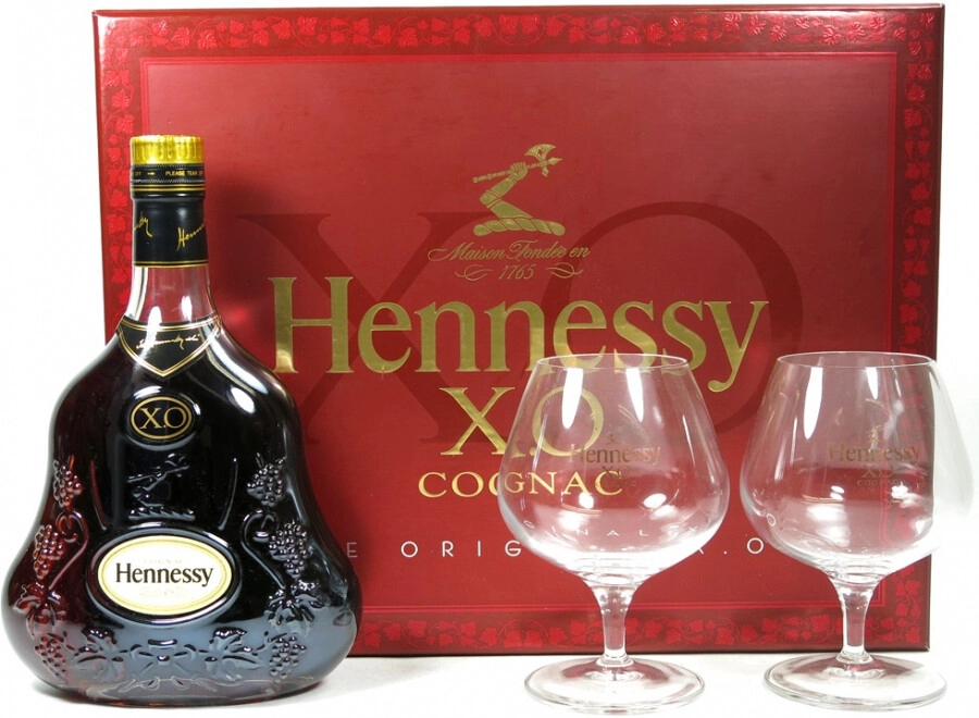 Set Hennessy X.O, gift set with 2 glasses Hennessy X.O, gift set