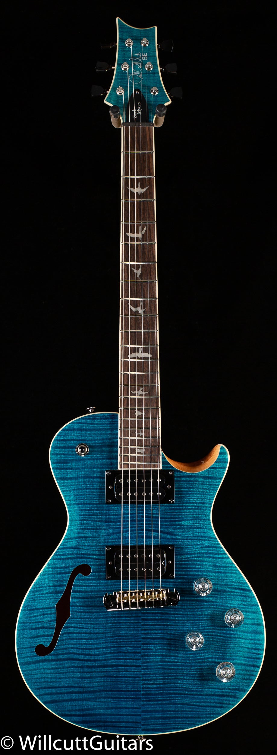 PRS SE Zach Myers Semi-Hollow Myers Blue (875) - Willcutt Guitars