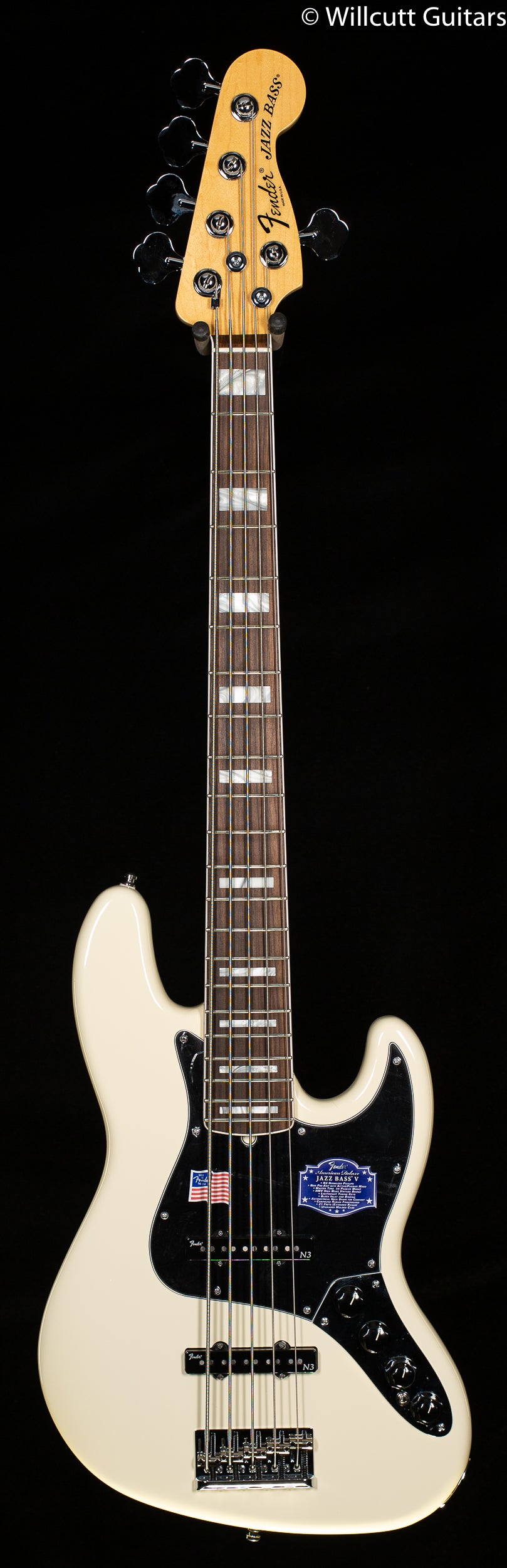 Fender American Deluxe Jazz Bass V Olympic White Rosewood