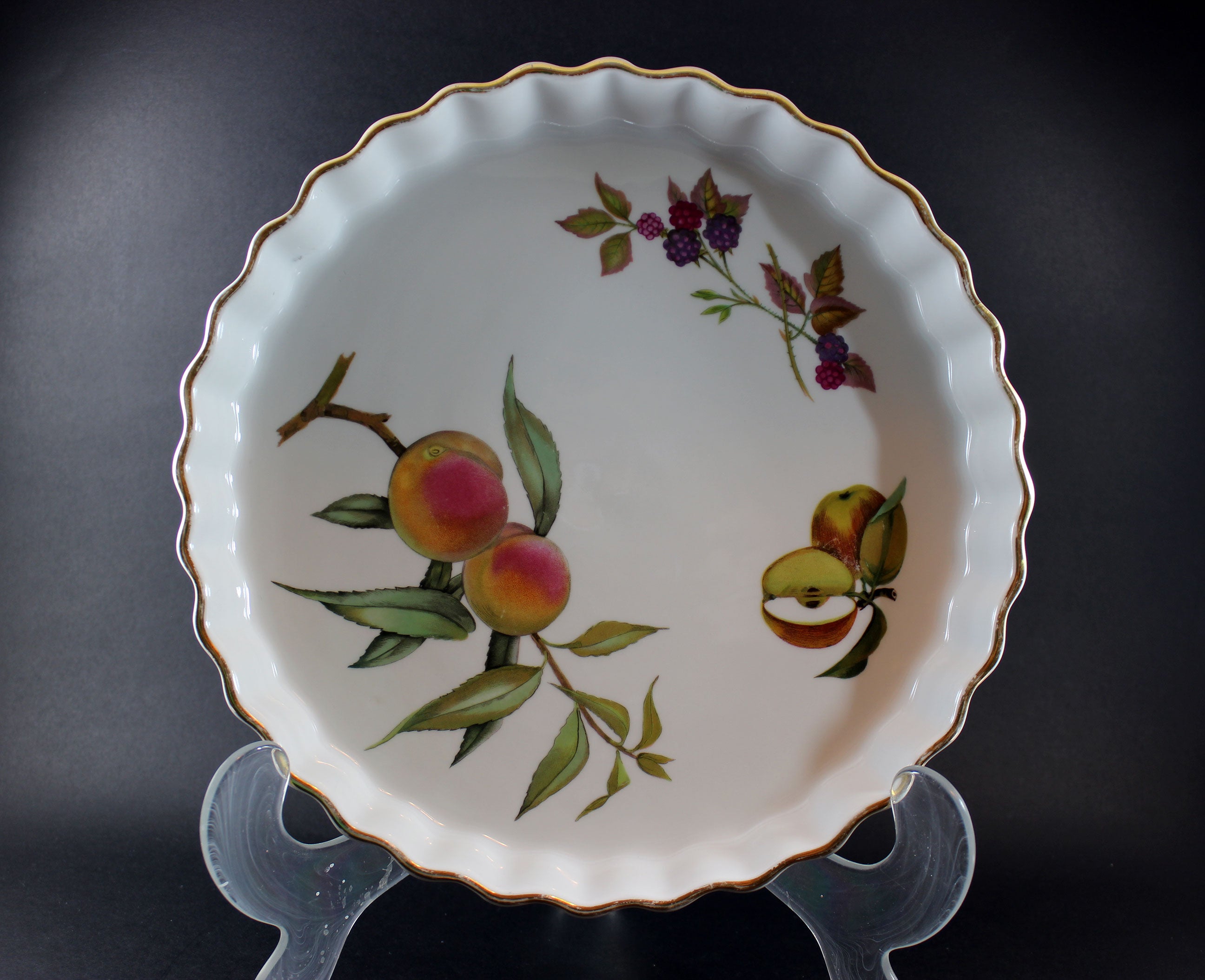 Evesham Gold, Royal Worcester, Large Flan or Quiche Dish – With A Past