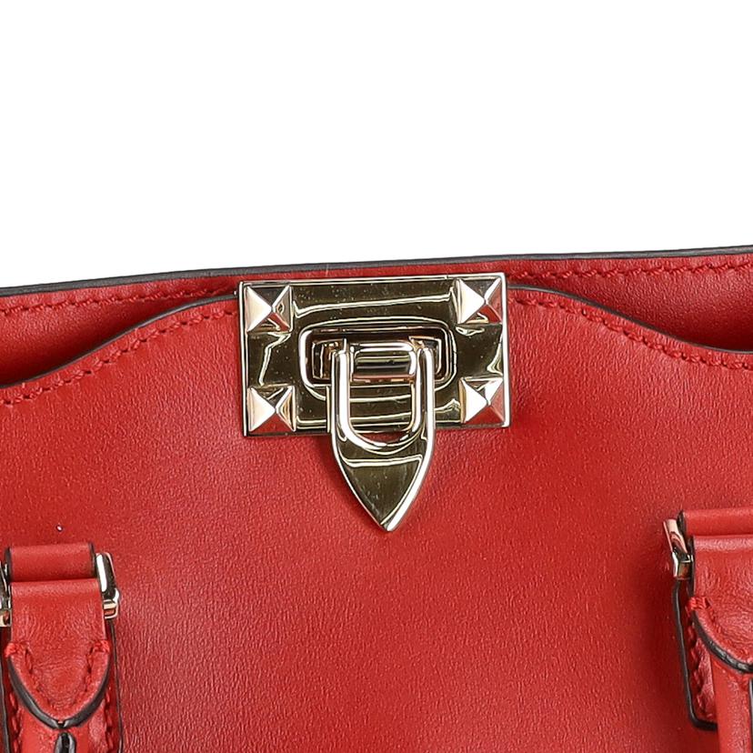 ヴァレンティノロックスタッズトートバッグハンドバッグレッド