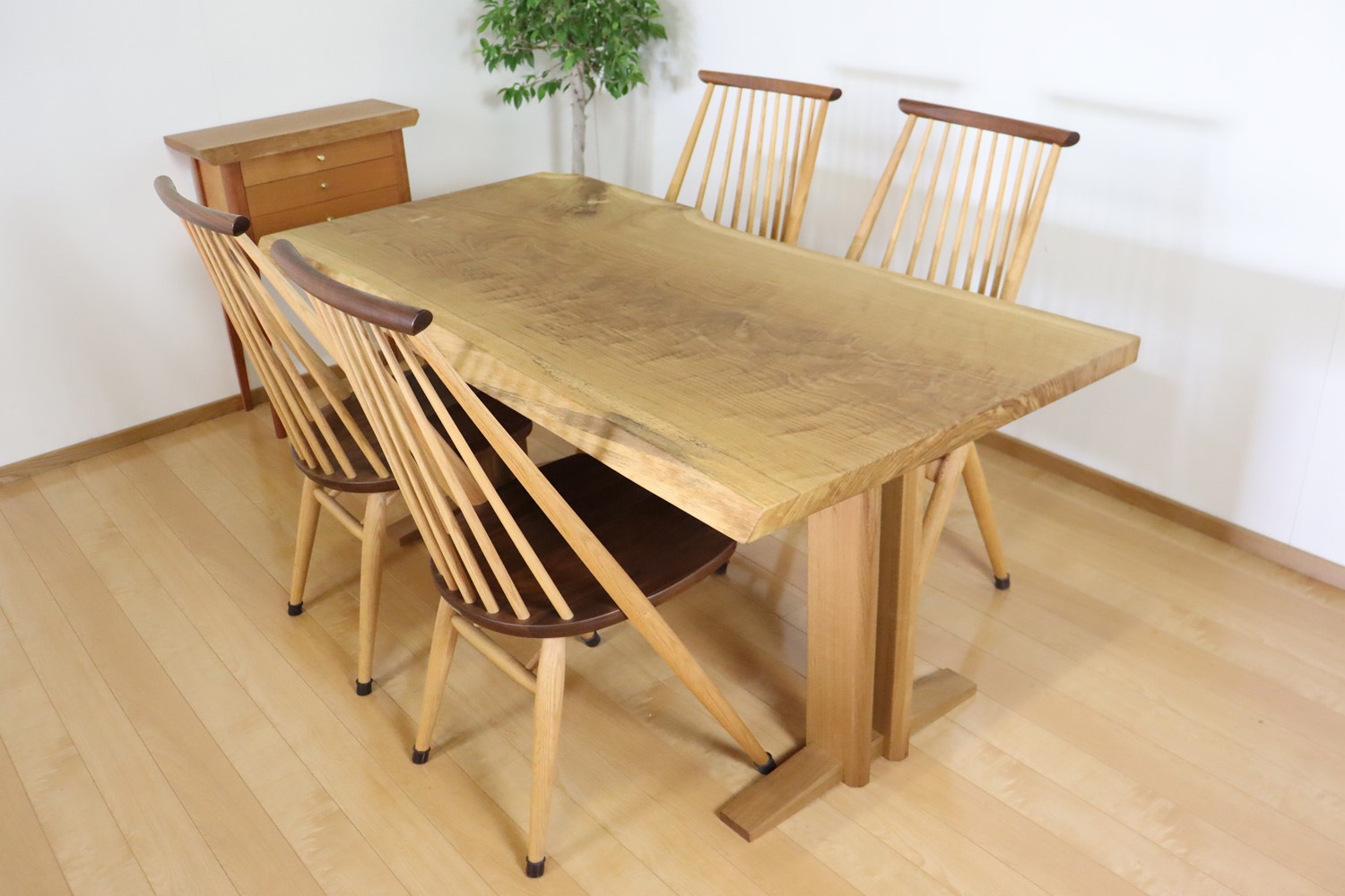 一枚板 ダイニングテーブル 楢 1590 MS-7598 - 一枚板テーブル制作の