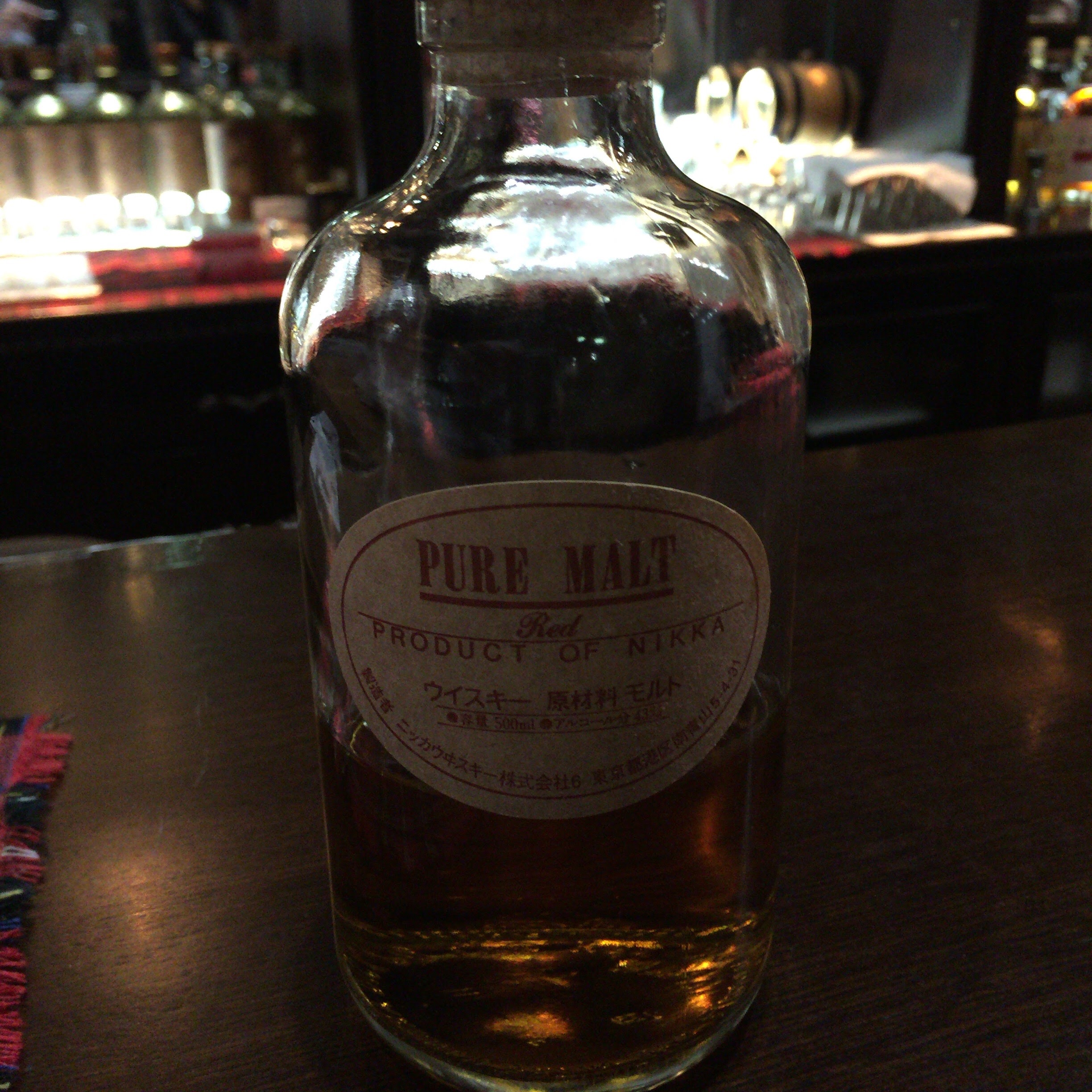 NIKKA PURE MALT レッド&ブラック ミニボトル余市付 NIKKA PURE MALT