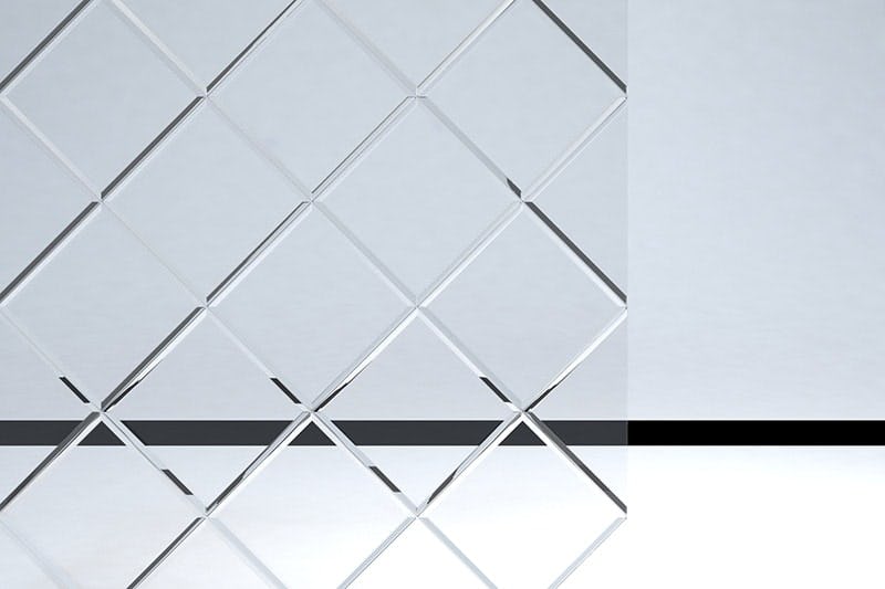 EKG-009 切子風ガラス 矢来紋(梅) 透明｜オーダーガラス板.com