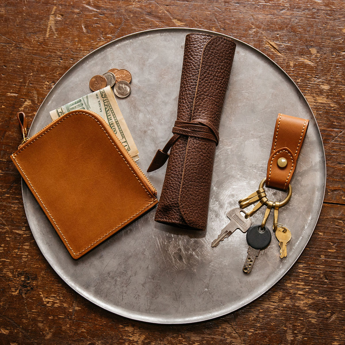 土屋鞄 レザー ペンケース トーンオイルヌメ 革 ブラウン 茶色 筆箱