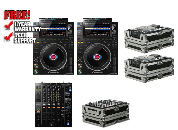 Pioneer CDJ-3000 2x + DJM-900NXS2 + Cases, DJ Packages
