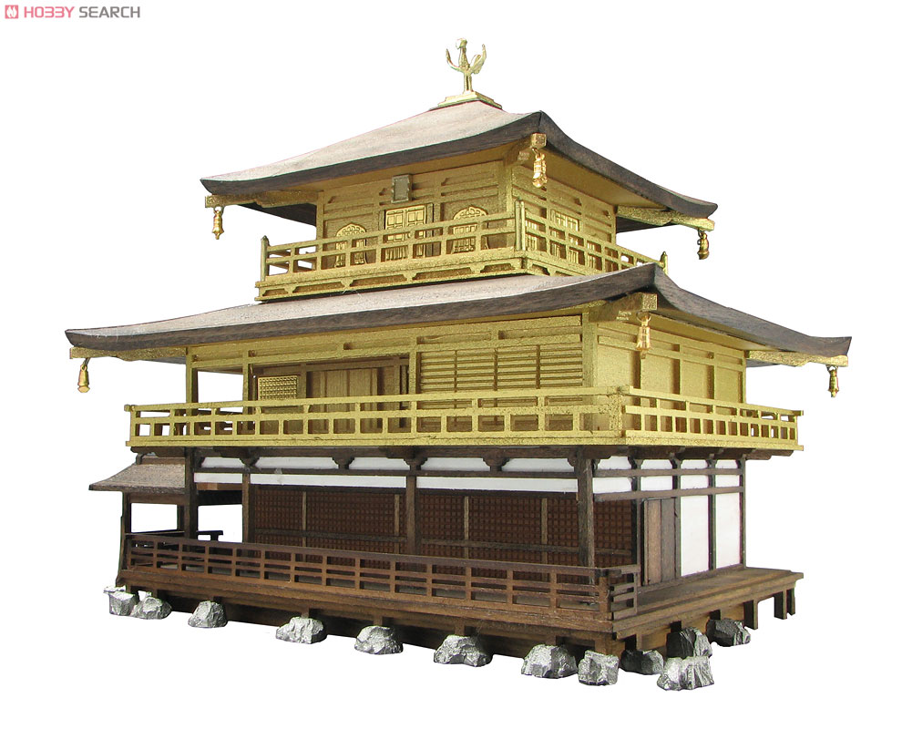 木製模型建物金閣寺 175スケール 未組立 金色の日本の伝統的建物模型 1