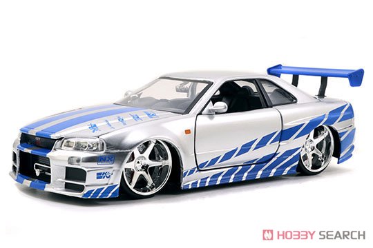 F&F ニッサン スカイライン GT-R BNR34 シルバー (ブライアン