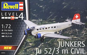 飛行機レベルプラモデルjunkersJu52/3mエアラインVers