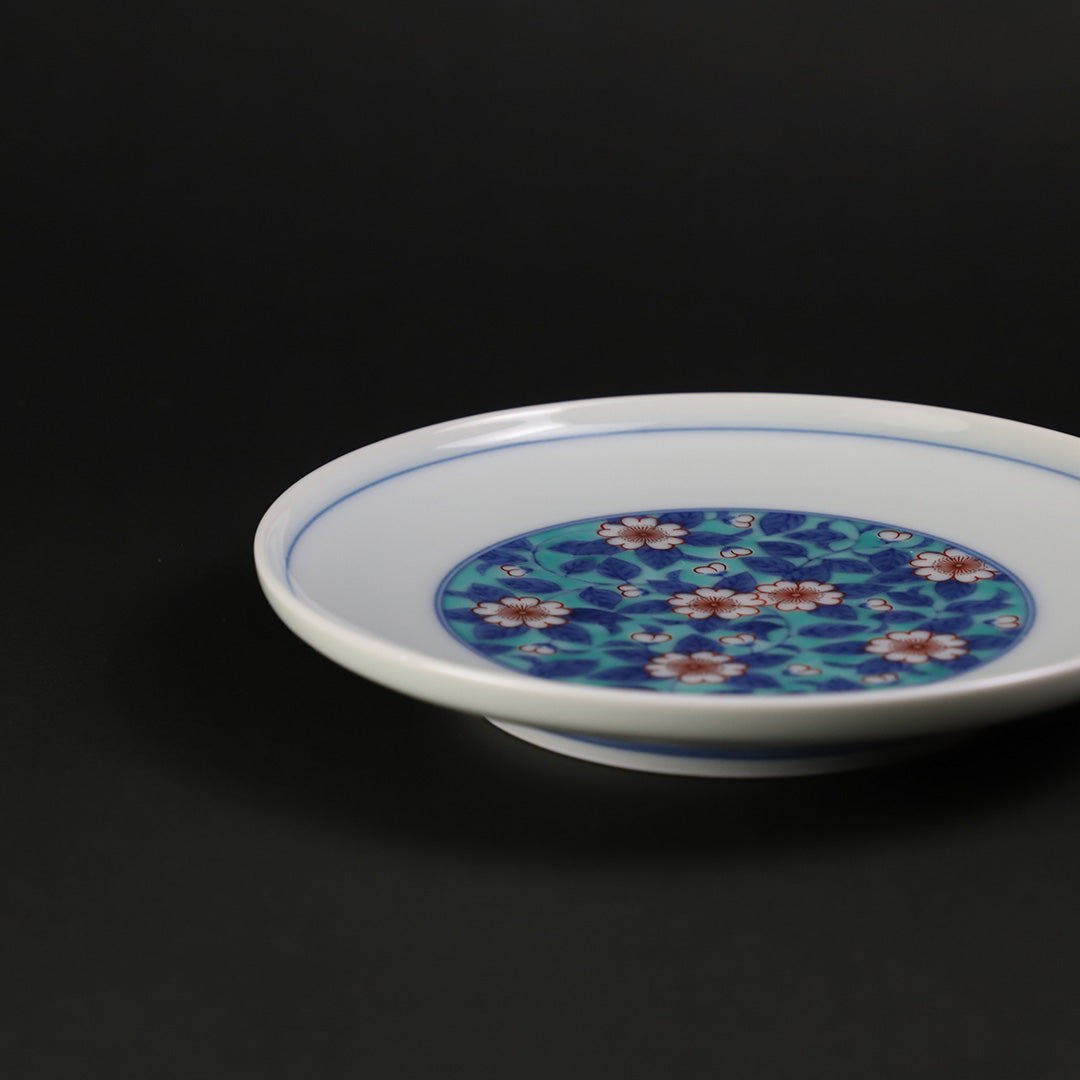 11代 今右衛門 錦丸紋模様酒器 盃5点 徳利2点 色鍋島 有田焼 お猪口 共