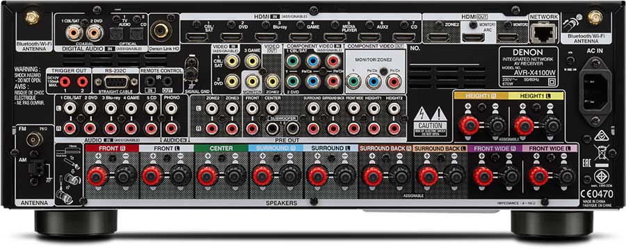 Denon AVR-X4100W Receiver 220/240 Volts