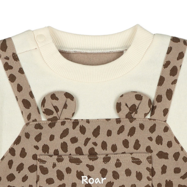 裏起毛アニマルプリント吊り風長袖ロンパース | 西松屋オンラインストア