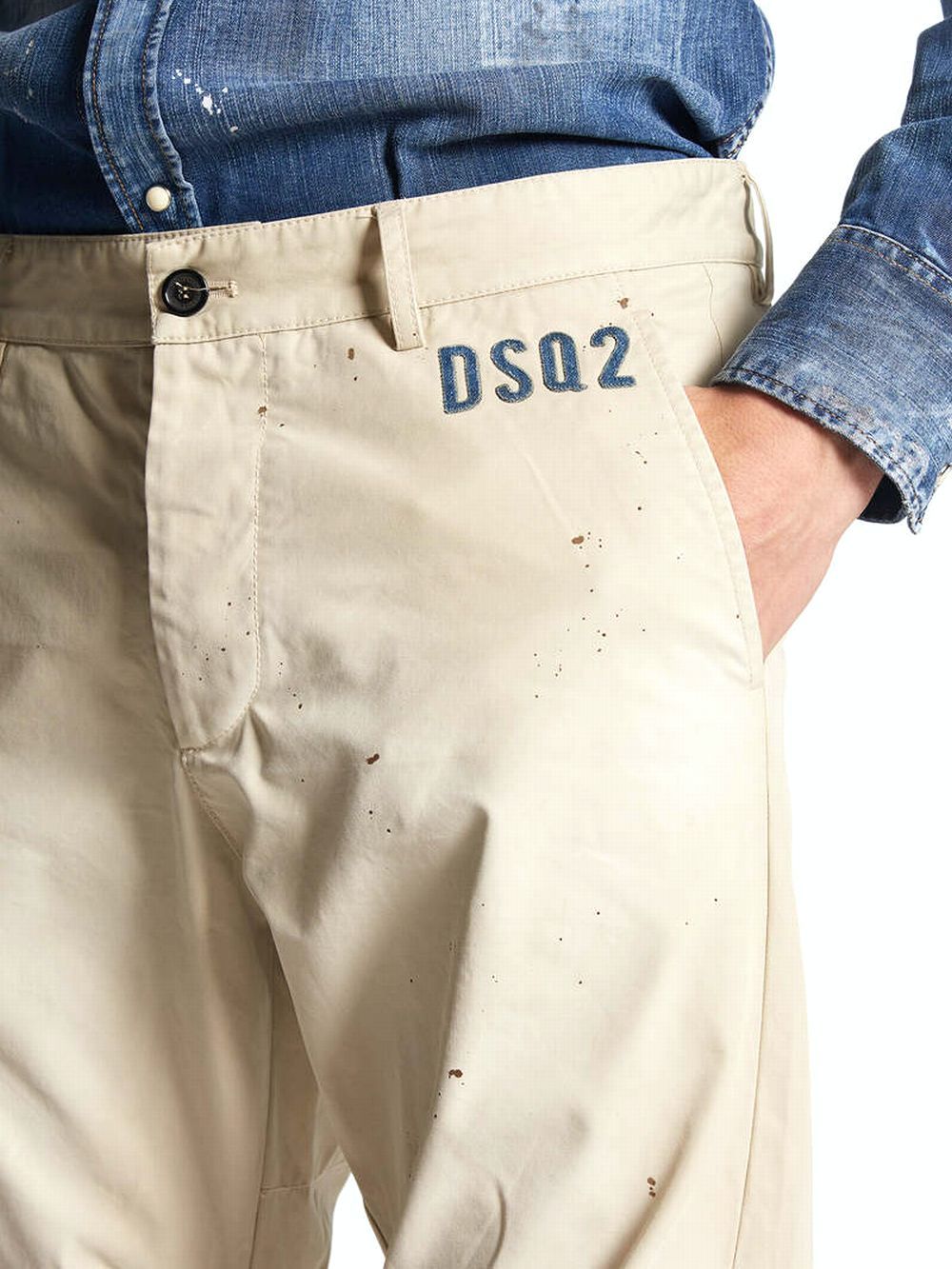 Dsquared2 - D2 STAMPS SEXY CHINO PANTS ロゴ プリント加工チノパンツ