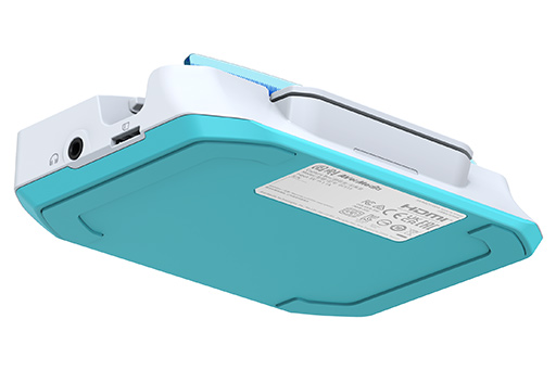 携帯型ゲームPCやタブレット用のスタンド兼USBハブにもなるビデオ