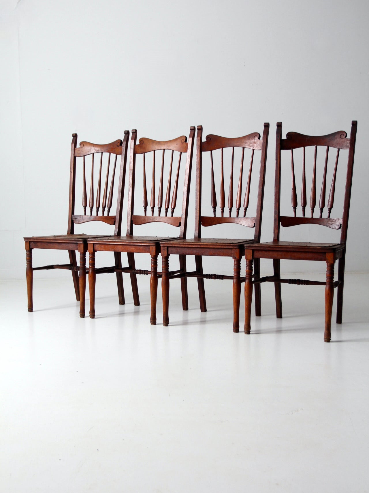 antique wooden dining chairs set of 4 – 86 Vintage