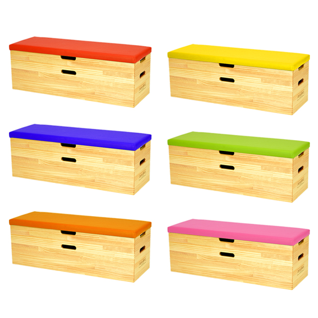 スツール(収納付／L)｜木製キッズコーナー、木製子供家具・キッズ椅子